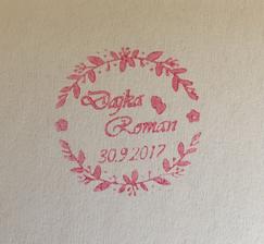 Svadobná pečiatka.