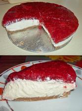 Malinový jemný nepečený cheesecake