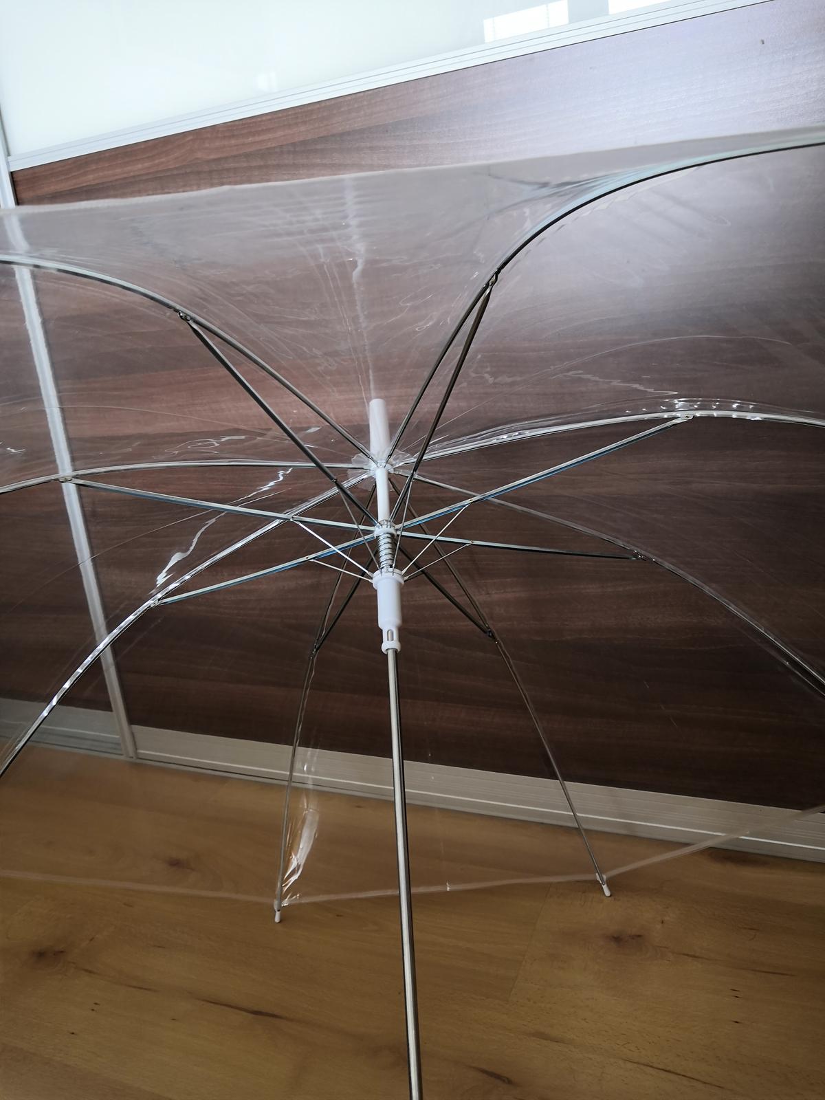 Průhledný deštník - nový, nepoužitý - Obrázek č. 1