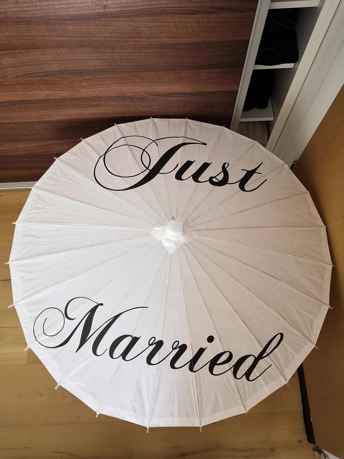 Deštník "Just married" - nový - Obrázek č. 1