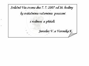 naše pozvánky na večer