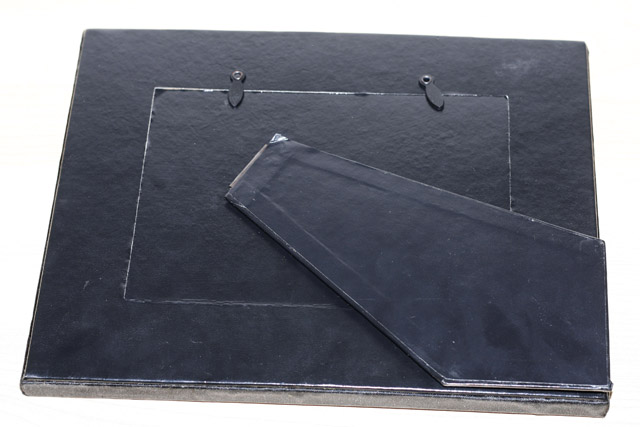 Čierno-šedý rámik vintage  25cm x 20cm -  1ks - Obrázok č. 4