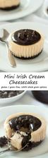 Mini Irish cream cheesecakes