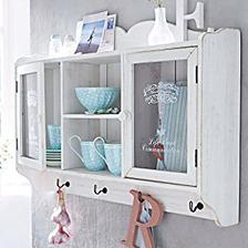 z polic na stenu sa budem rozhodovat medzi touto: polica na taniere amazon Shabby Chic Wooden Wall Cabinet, Antique White Finish 80 eur