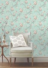 do mojej spalne: bud tapeta Duck Egg Birds Butterflies Luxury Wallpaper French Style Vintage Country
