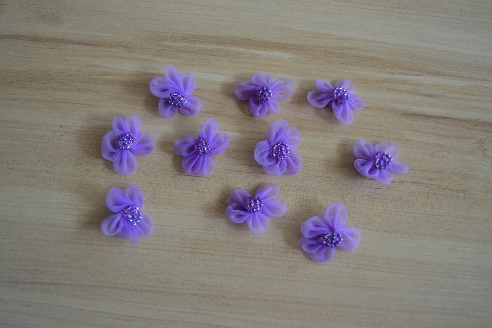 Kytičky organzové lila, 10 ks - Obrázek č. 2