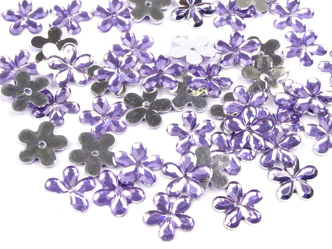 Plastové květiny lila (100ks) - Obrázek č. 1