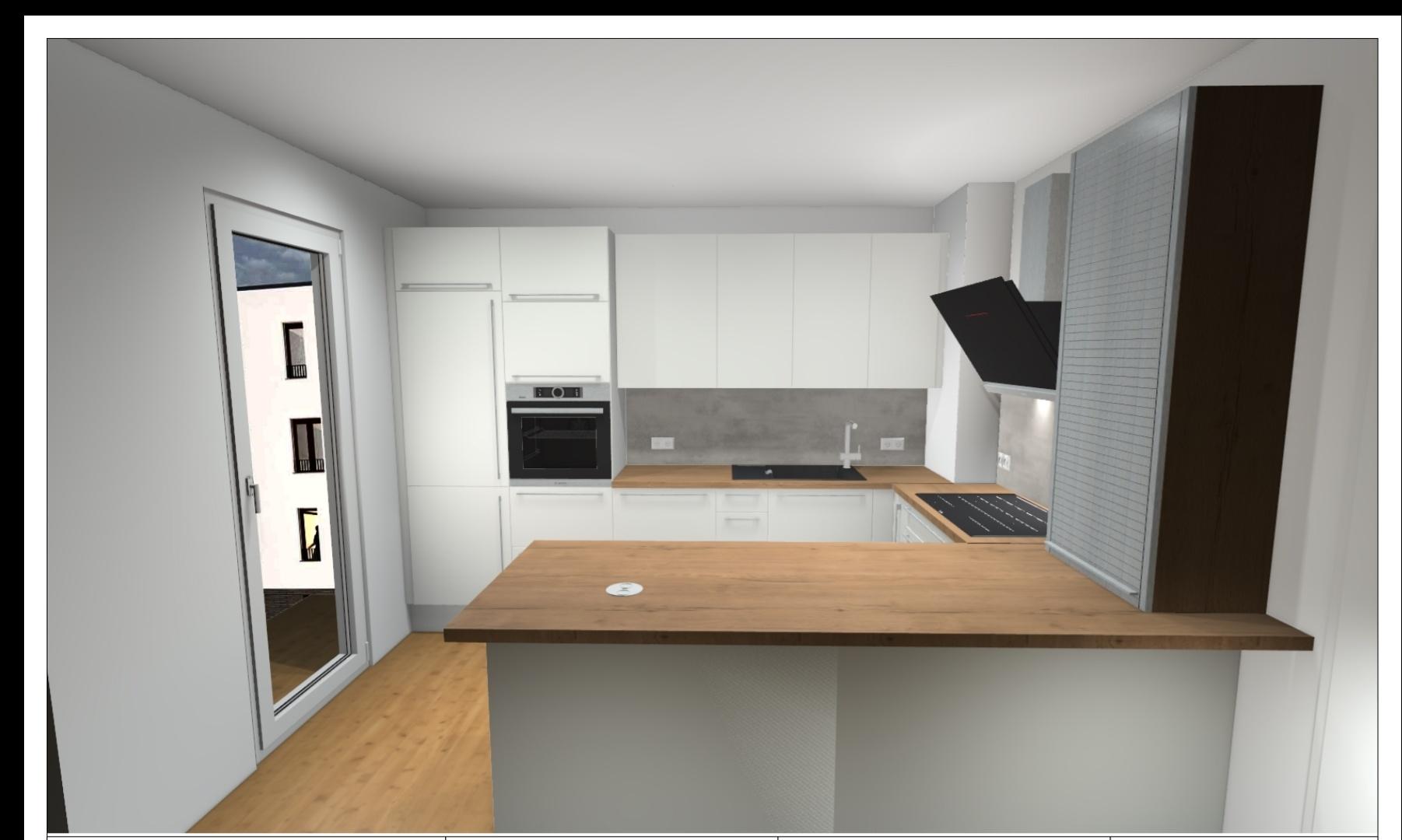 Náš nový byt v novostavbě - Finální verze kuchyně