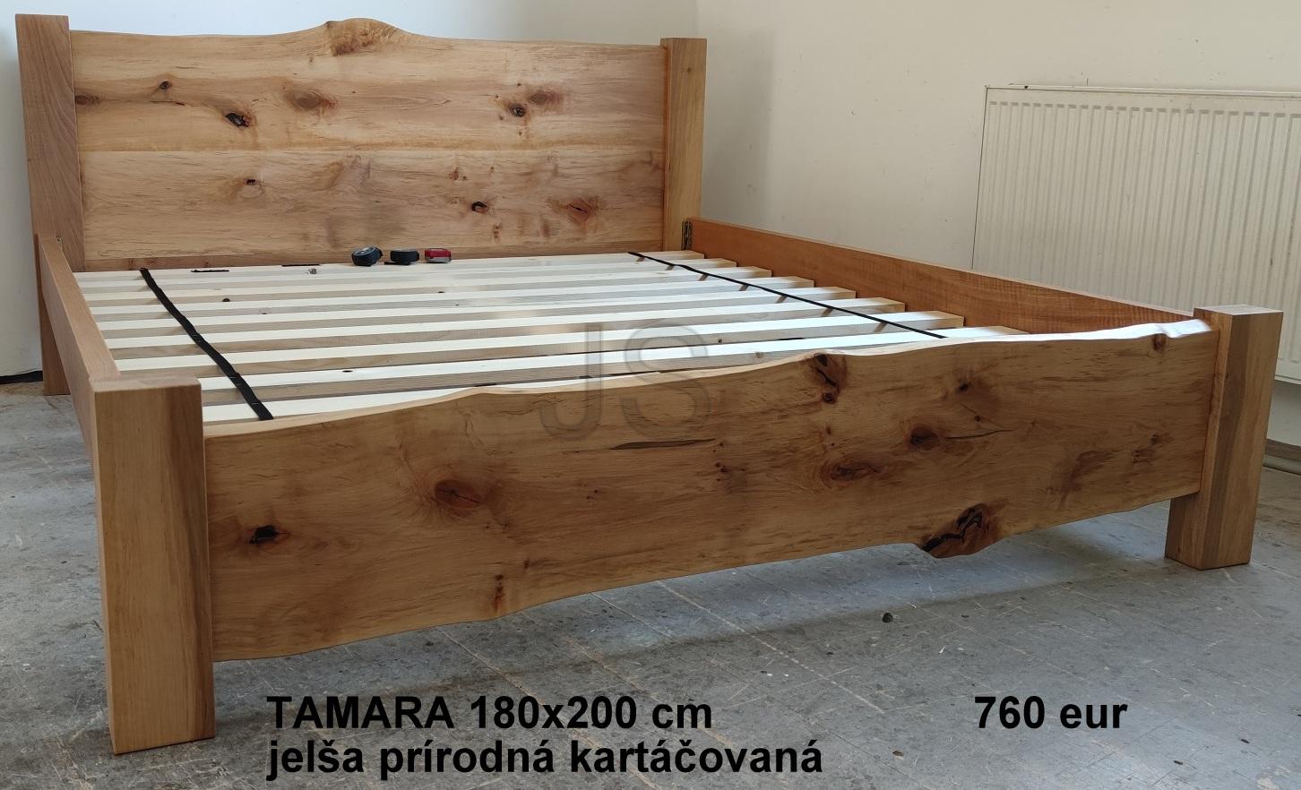 Manželská posteľ z jelšového dreva - Obrázok č. 1