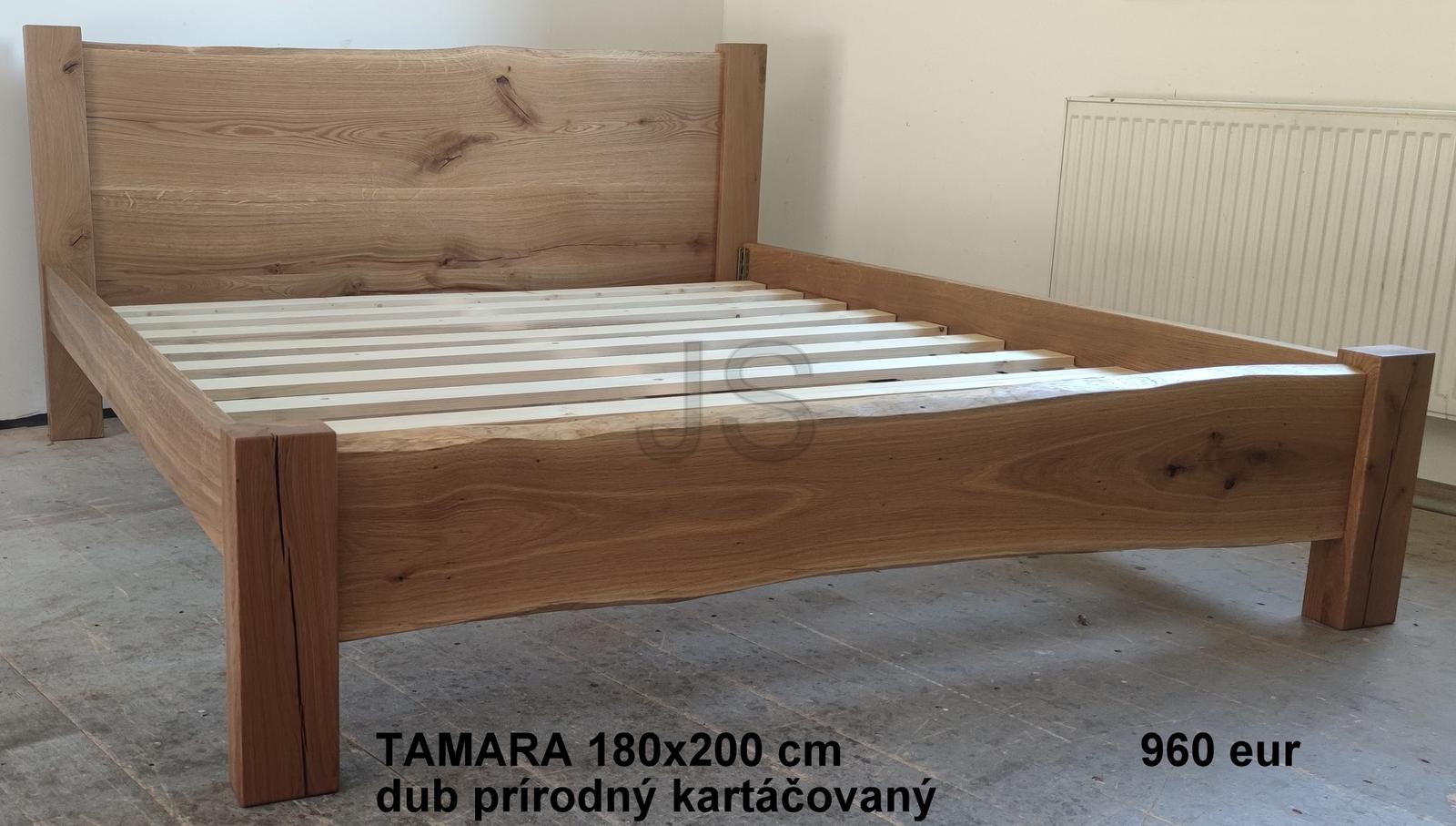 Manželská posteľ z dubového dreva - Obrázok č. 1
