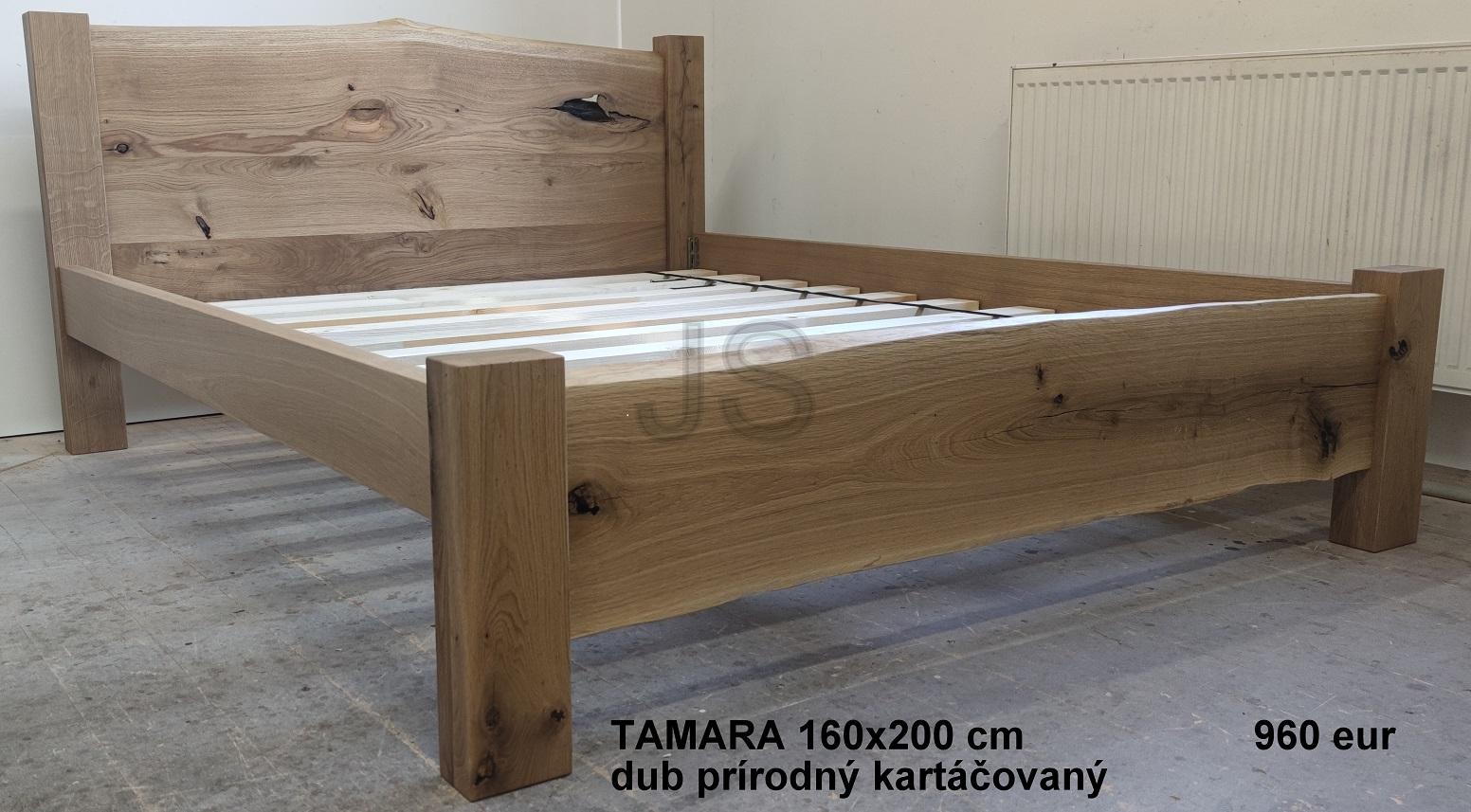 Manželská posteľ z dubového dreva - Obrázok č. 1