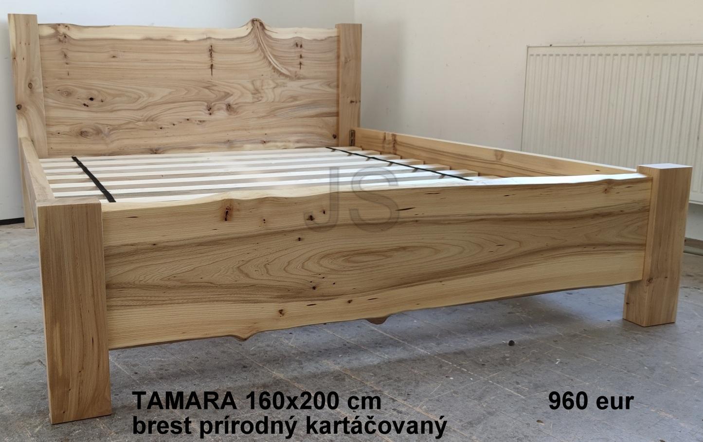 Manželská posteľ z brestového dreva - Obrázok č. 1