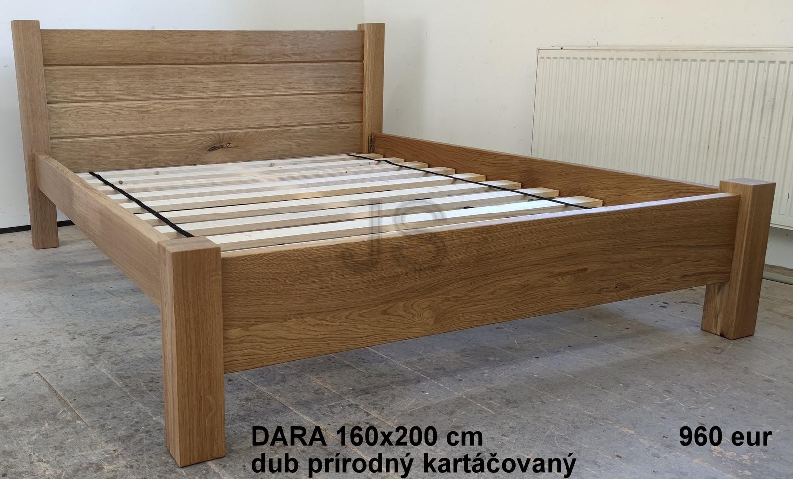Manželská posteľ z dubového masívu - Obrázok č. 1