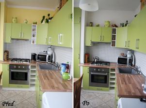 Změna malby ze žluté na bílou, kuchyn krásně prokoukla a máme pocit čistoty :-)