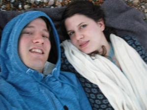 lying on the pebbles :))