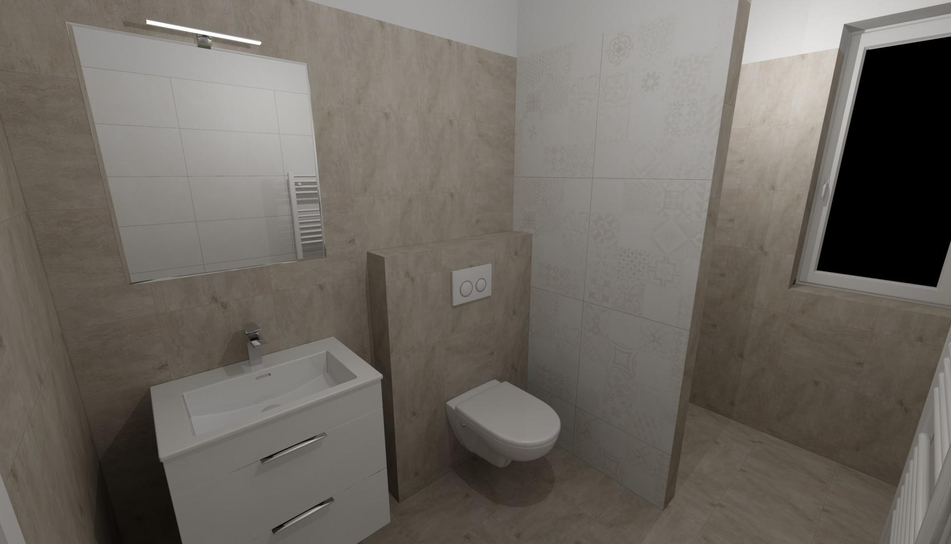 Koupelny - Vizualizace spodní koupelny navržená v Siku 