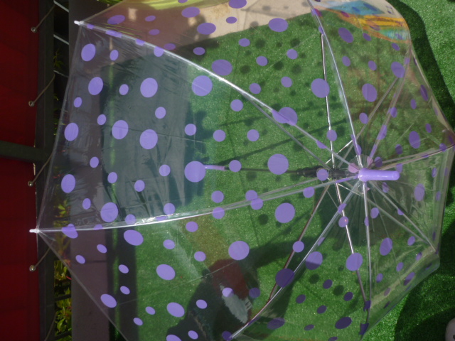 puntíkatý deštník vystřelovací transparentní - Obrázek č. 1