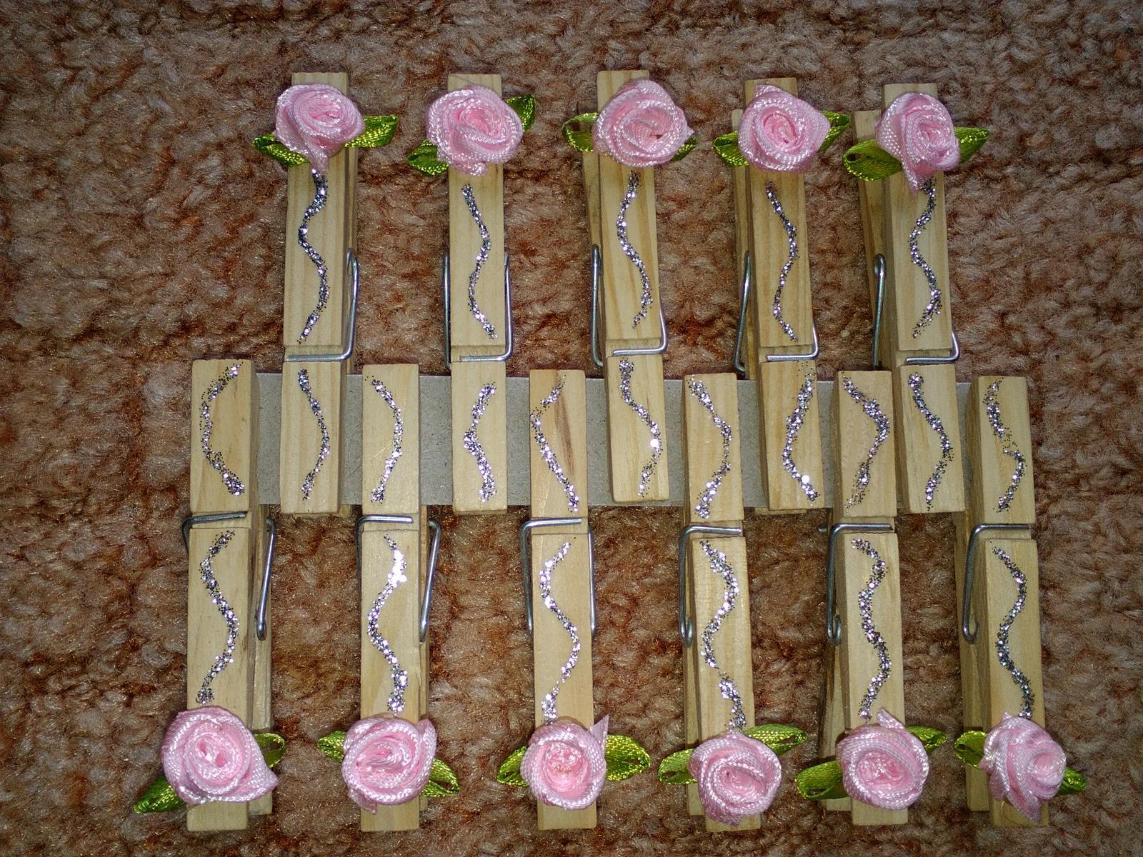 Štipčeky s ružičkami - Obrázok č. 1
