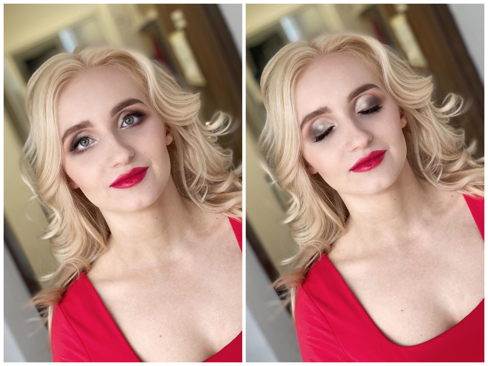 Makeup & hair 2020 - Makeup na glamour focení - červená rtěnka na přání 💄.
