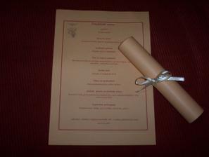 Menu listky uz su vytlacene...
