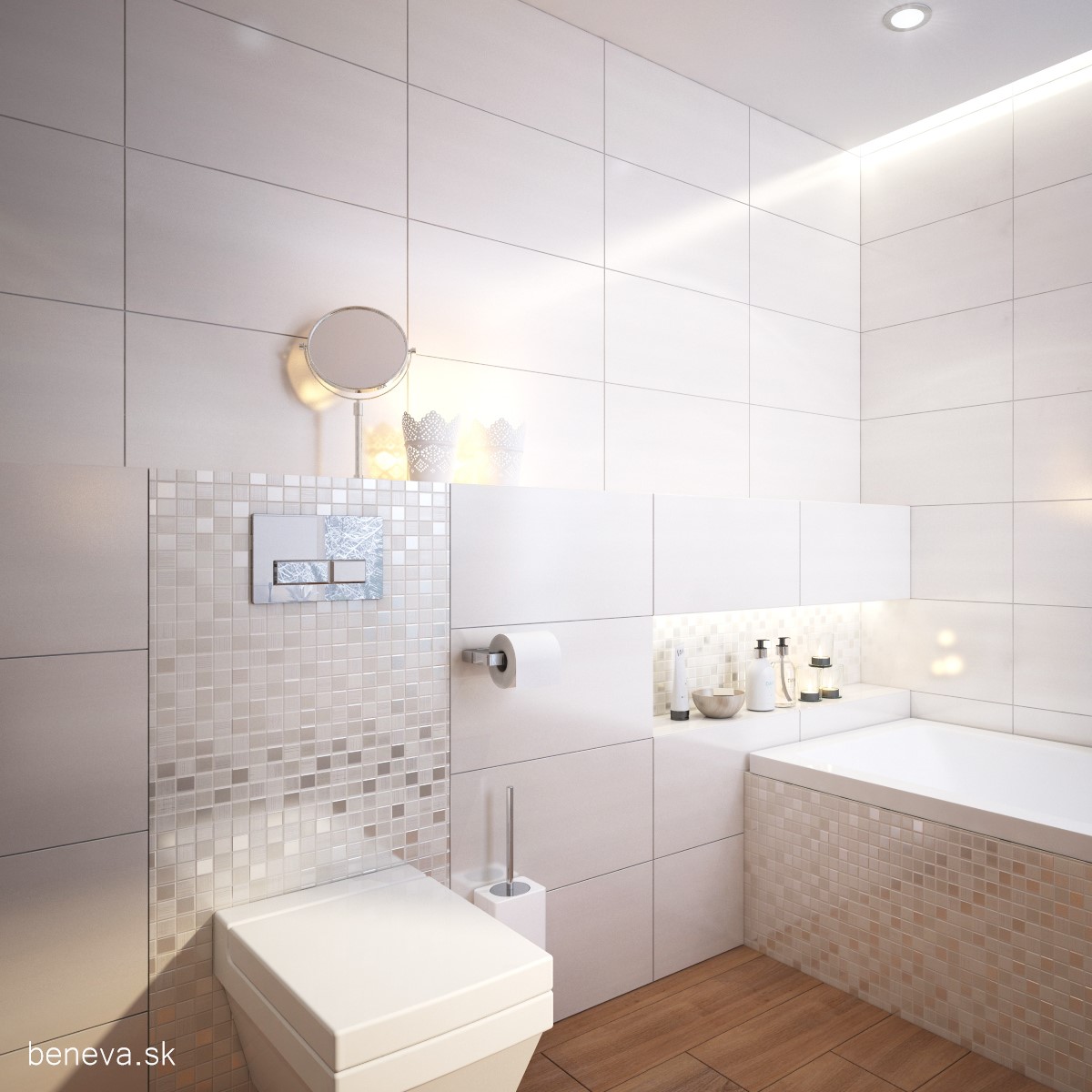 MALÁ KÚPEĽŇA / Vizualizácie - V auguste 2019 získate k nákupu obkladov Linear 3D návrh kúpeľne ZADARMO!