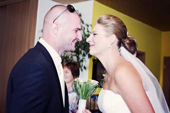 Přišel si pro mě s kytičkou! Nenechal mě na ocet :-)