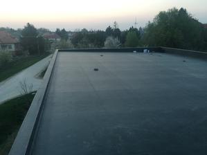 EPDM , vyše 200m2 vkuse :) veľká lahoda toto robiť :D