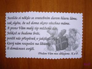 Přidávali jsme do obálky k oznámení (vlastní výroba)