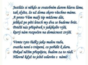 Oznámení - jak si jemně říct o penízky :-D