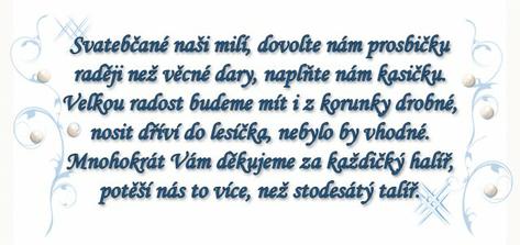 Oznámení - jak si jemně říct o penízky - kratší verze