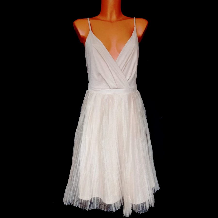 krémové šaty s plisovanou sukní - Obrázek č. 1