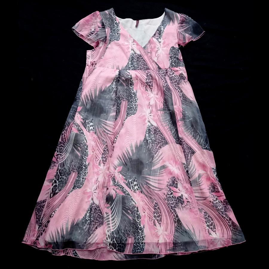 růžové letní midi šaty  46 - Obrázek č. 1
