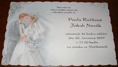 Naše svatební oznámení