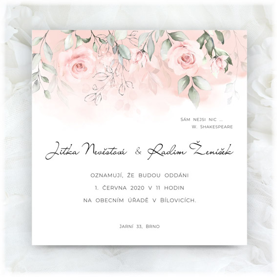 Svatební oznámení Printia - růžová svatba - Obrázek č. 190
