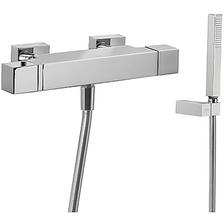 TRES SLIM Exclusive termostatická vanová baterie 150mm, s hadicí, sprchovou hlavicí a držákem, chrom ( 20217409 )