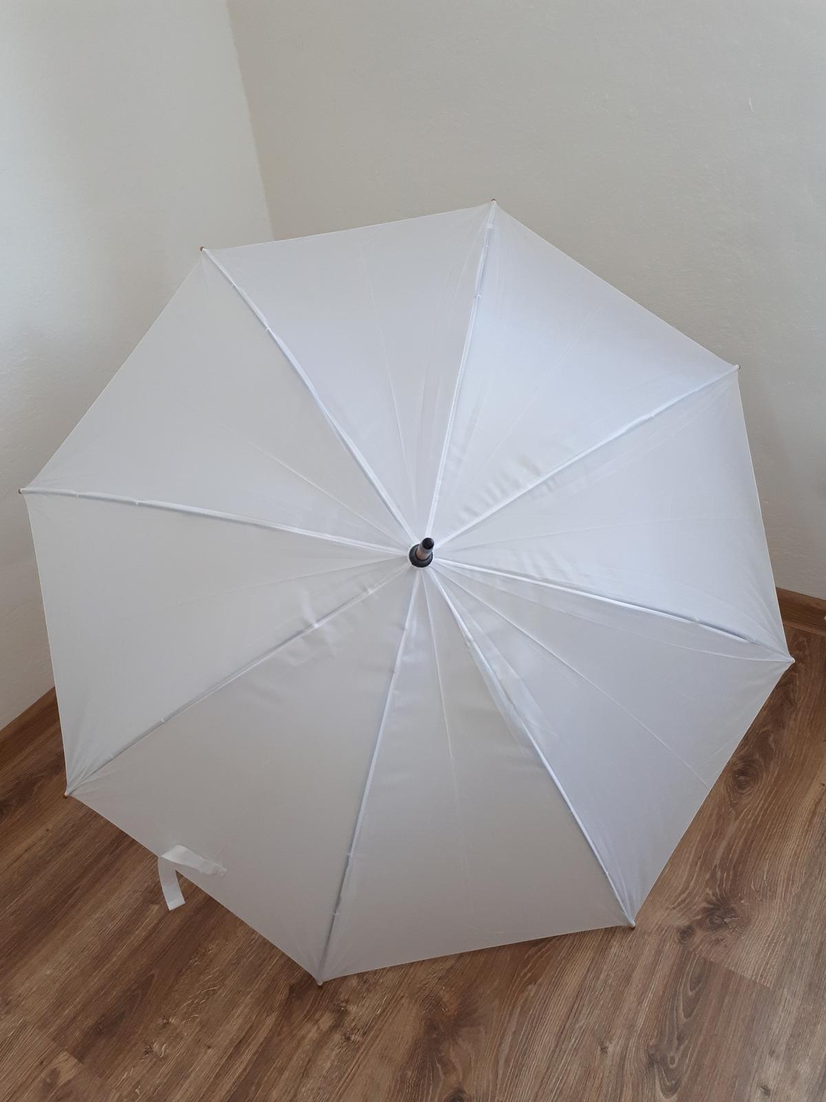 bílý svatební deštník - Obrázek č. 1