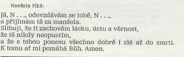Slib, který dává nevěsta ženichovi a ženich nevěstě