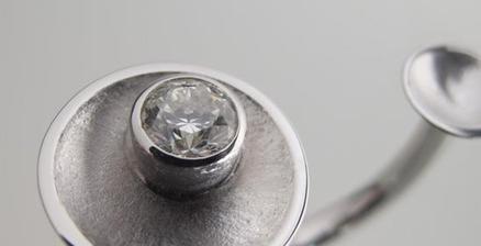 biele zlato 750/000, briliant - priemer 5,3 mm, 0,58 ct