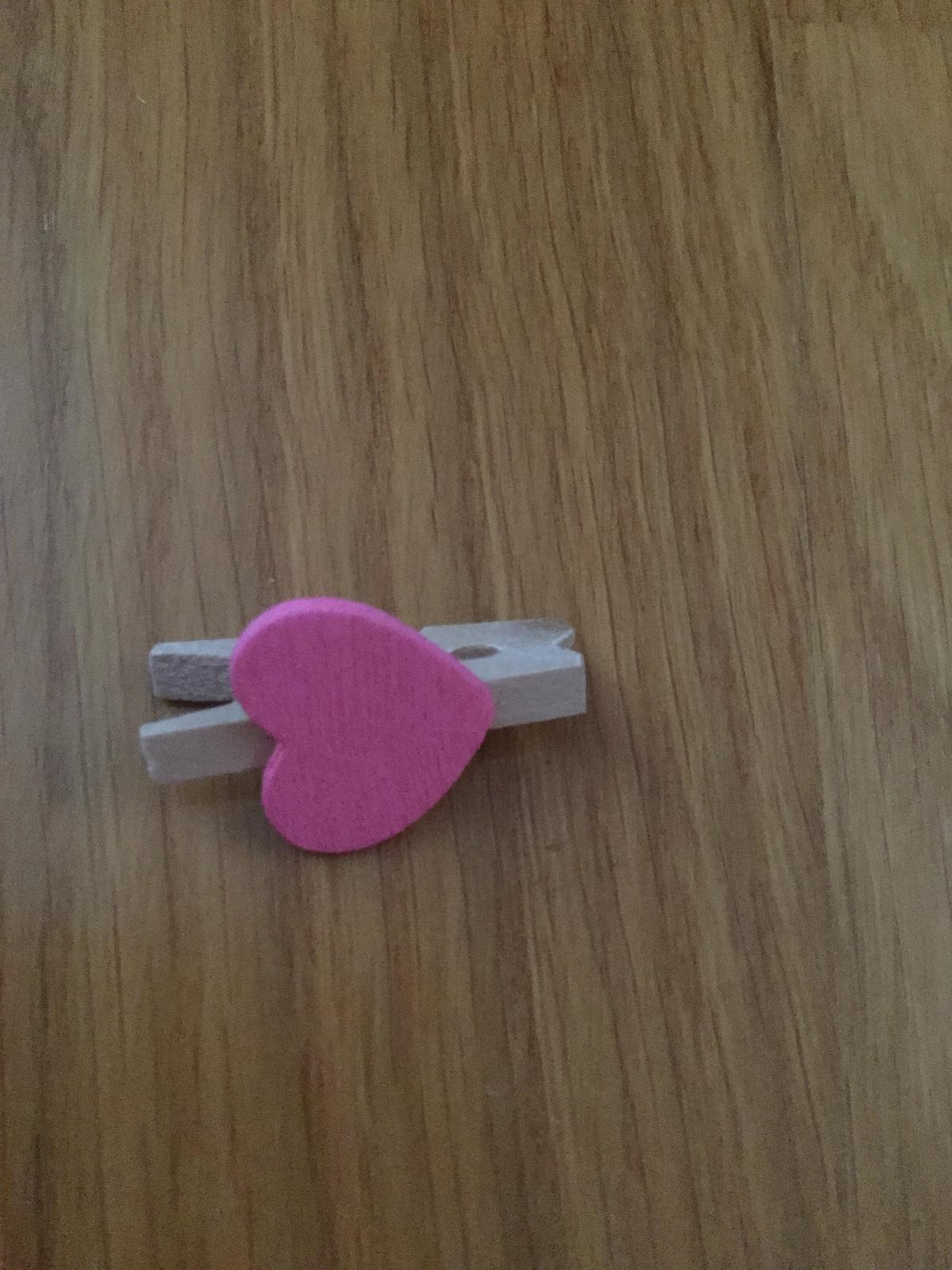 Mini kolíčky srdíčko růžové  - Obrázek č. 1