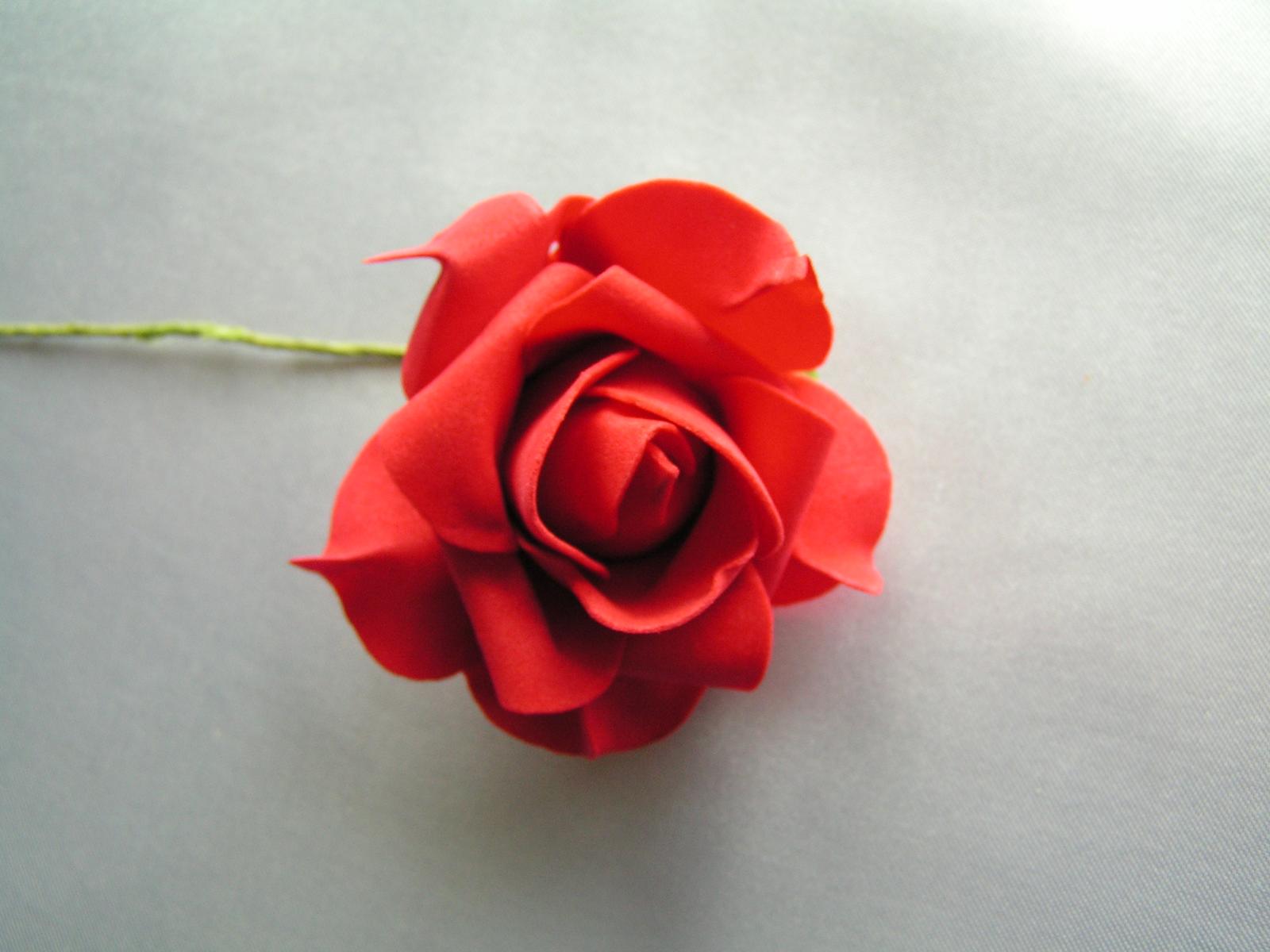 Tmavě červené pěnové růže - 8 cm - Obrázek č. 2