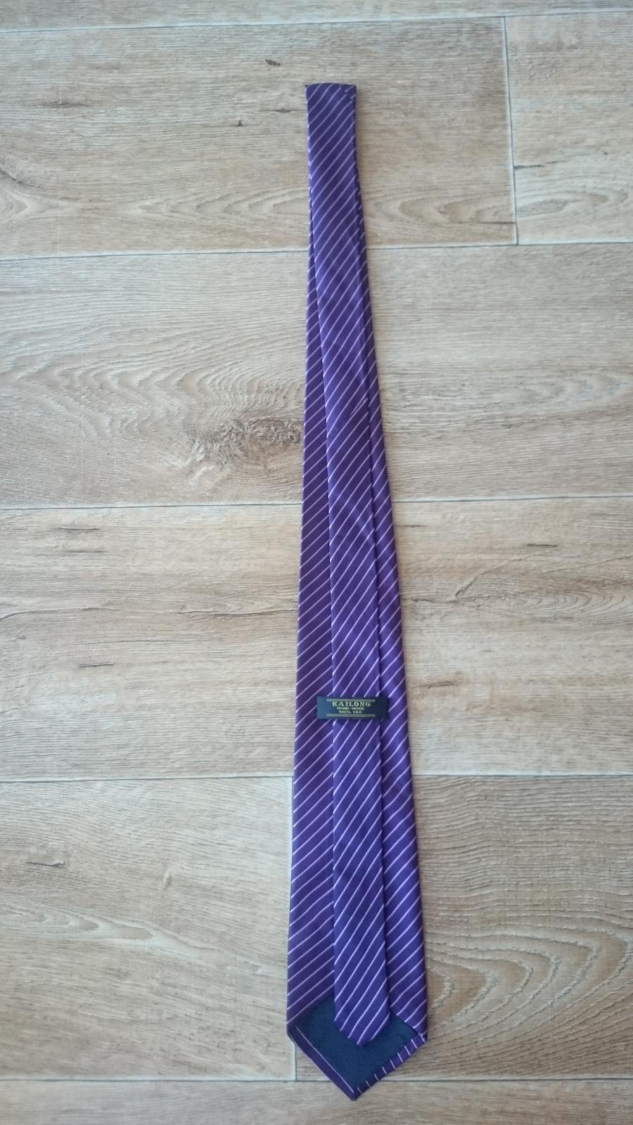Kravata fialová proužky - Obrázek č. 3