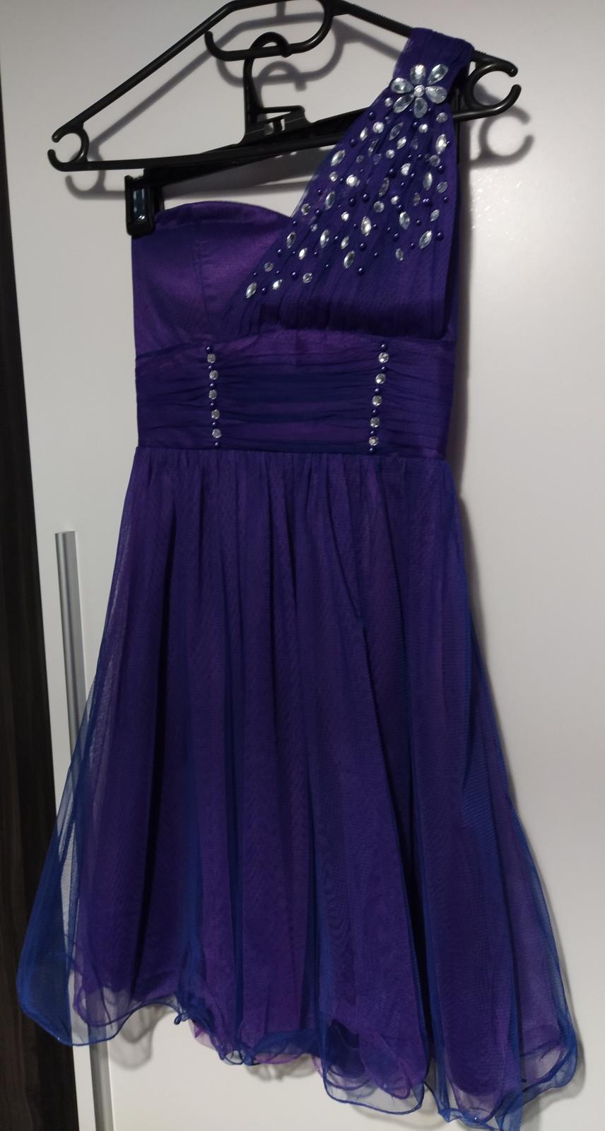 Fialovomodré společenské šaty - Obrázek č. 1