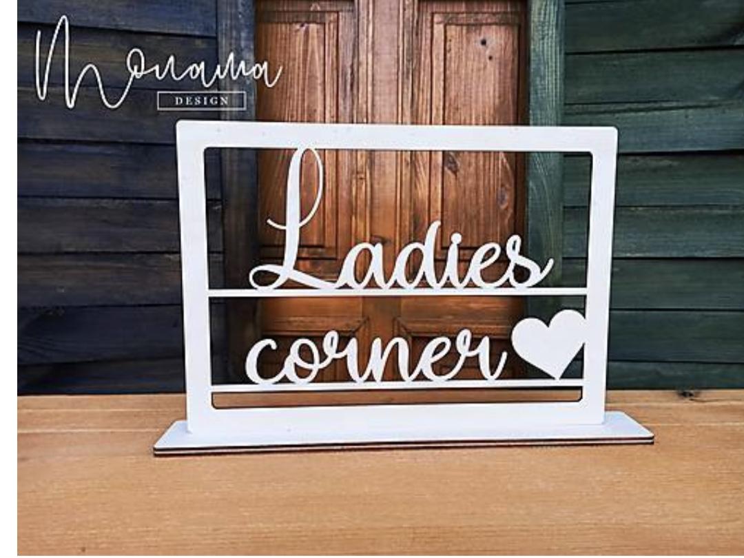 Drevený nápis Ladies corner - Obrázok č. 1