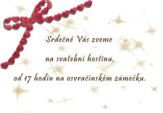 Pozvánka na hostinu-rovněž vlastní výroba