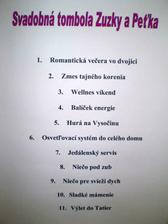 svadobná tombola, ktorú sme uvádzali my dvaja...zabudli sme dopisať cenu útechy:výlet na maltu