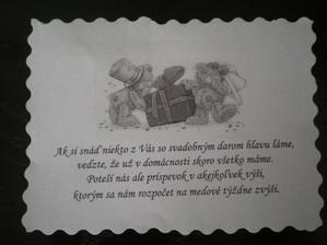 toto sme dávali do obálok spolu k oznámeniam