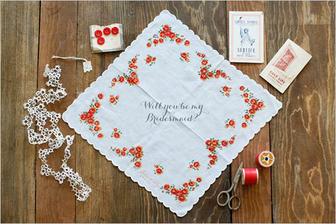 Vintage handkerchiefs - save the dates or other invites or favours