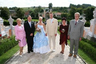 Společná fotka s rodiči.