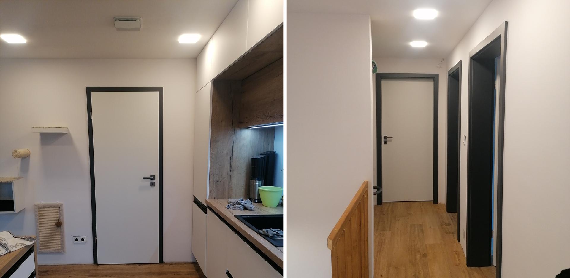Pasiv Svépomocí 2021 - interiérové dveře hladké bílé CPL a antracitové obložky Prüm