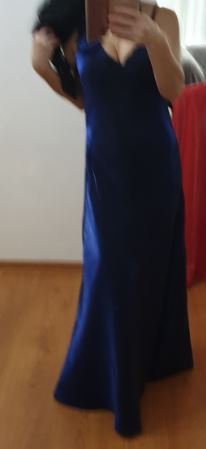 parížske modre dlhe šaty, veľk M alebo S/M - Obrázok č. 4